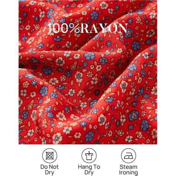 Womens 2024 Bohemian Floral Printed Elastic Waist A Line Maxi Skirt with Pockets - Picture 5 of 7